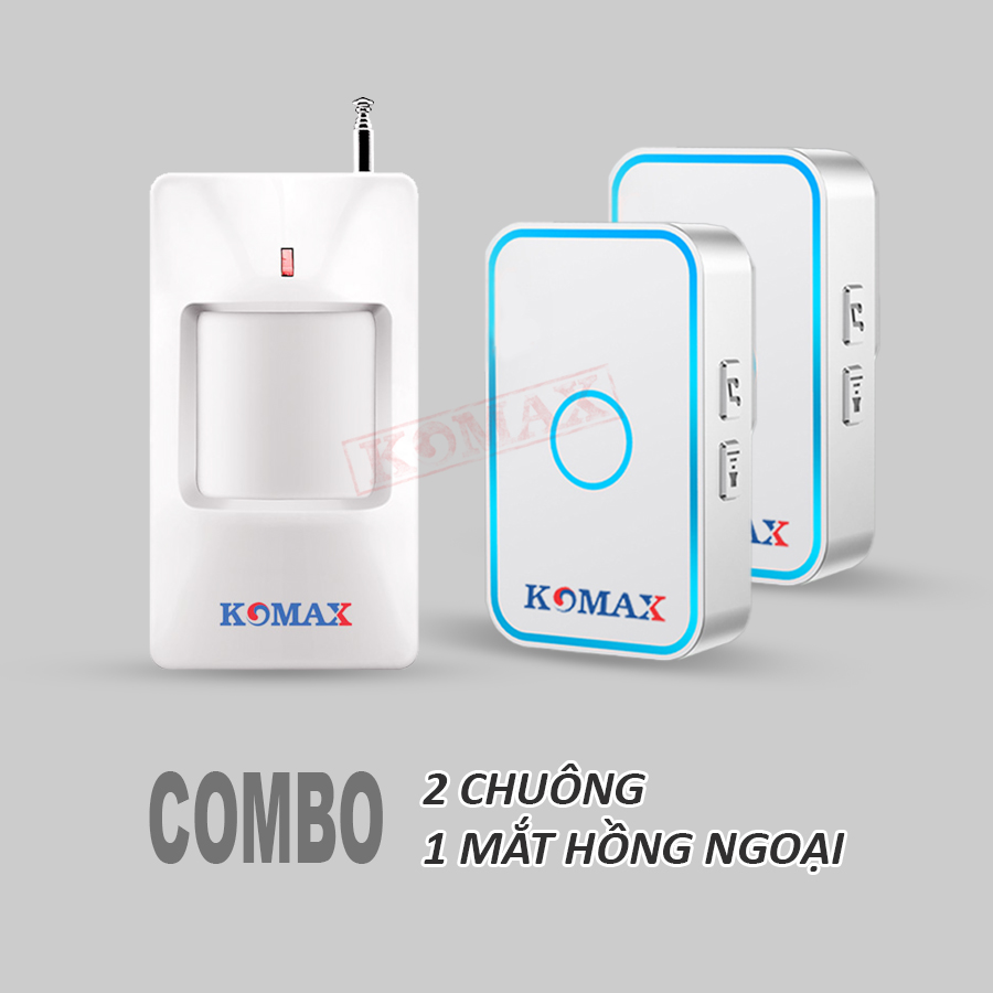 Bộ 1 mắt hồng ngoại 2 chuông của báo khách KM-X300 Bộ 1 mắt hồng ngoại 2 chuông của báo khách KM-X300
