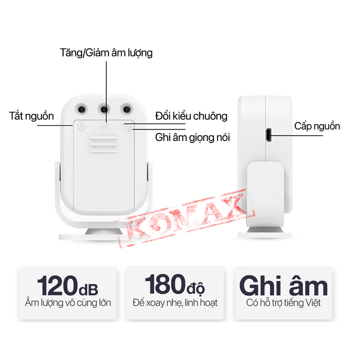 Báo khách KM-006B nhìn nghiêng dễ điều chỉnh