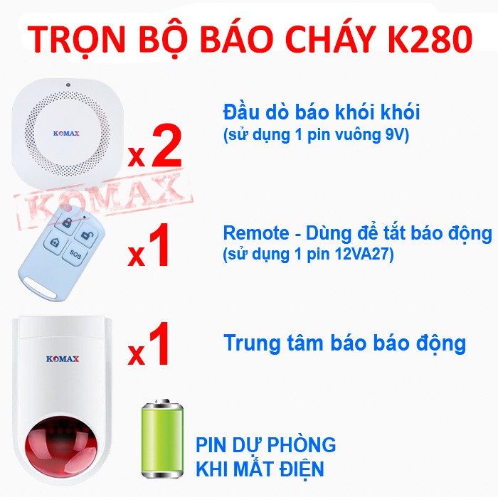 Trung tâm báo cháy KM-K280 tích hợp sẵn còi hú, pin sạc dự phòng Trung tâm báo cháy KM-K280 tích hợp sẵn còi hú, pin sạc dự phòng