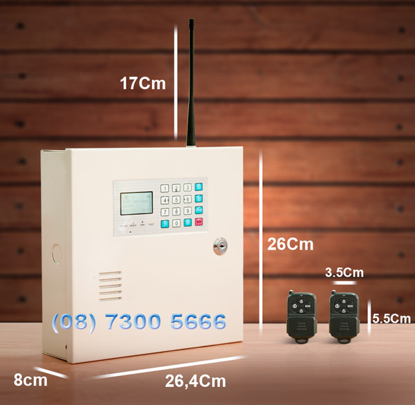 Kích thước bộ chống trộm dùng sim KM-999 GSM LAN