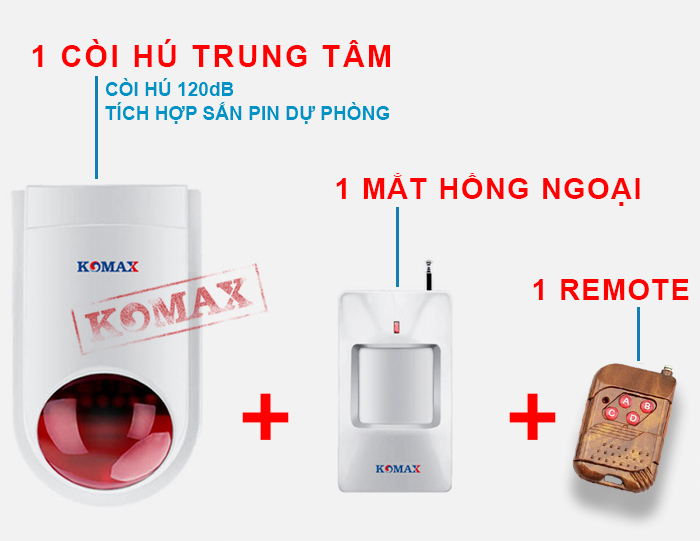 Máy Báo Trộm Trung Tâm KM-T80P Không Dây Trung tâm báo động hỗ trợ kết nối nhiều cảm biến cửa, mắt hồng ngoại và remote điều khiển từ xa.