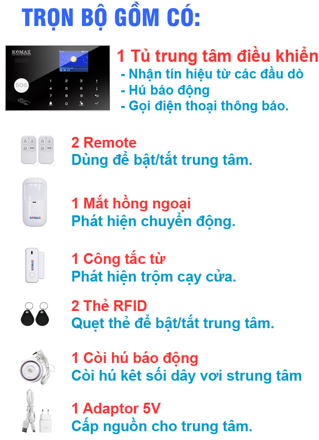 Bộ trung tâm chống trộm dùng sim wifi KM-G30-2