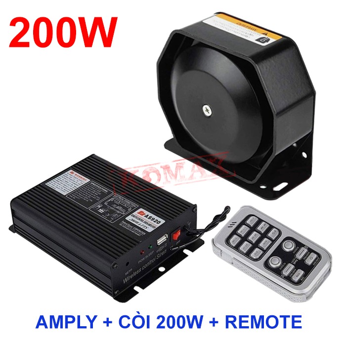 Bộ còi hú amply cho xe chuyên dụng AS920-C200D Bộ còi hú amply cho xe chuyên dụng AS920-C200D