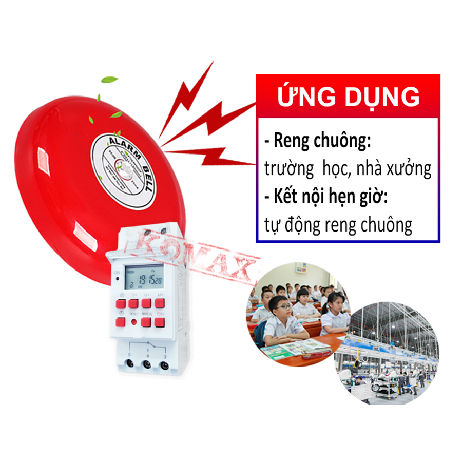 Hệ thống chuông điện hẹn giờ 220V THC-4B hoạt động tự động theo lịch cài đặt. Chuông điện 220V 4 inch THC-4B giúp quản lý giờ làm việc và giờ học hiệu quả.