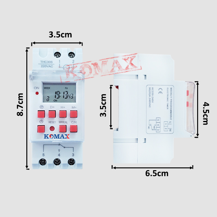 Công tắc hẹn giờ điện tử lập trình công suất lớn 30A THC-30S 3